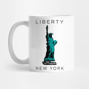 New York City&#39;s Lady Liberty Keeps Watch Over Manhatten Island Mug